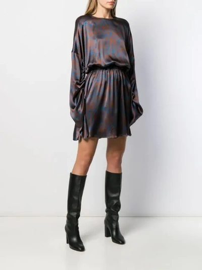 Shop Federica Tosi Long-sleeve Shift Dress In Brown