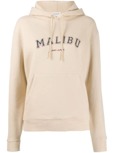 Shop Saint Laurent Malibu Hoodie In Neutrals