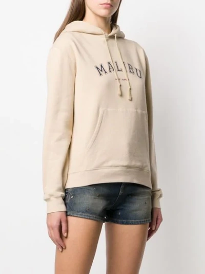 Shop Saint Laurent Malibu Hoodie In Neutrals