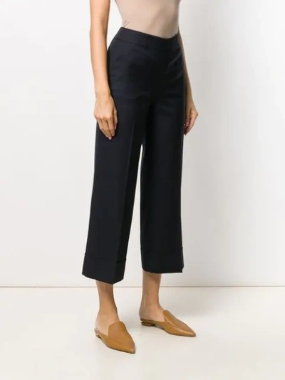 Shop Peserico Cropped Straight-leg Trousers In Blue