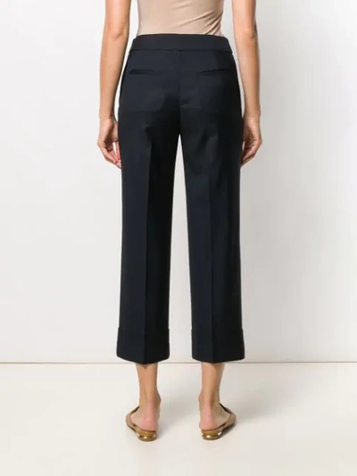 Shop Peserico Cropped Straight-leg Trousers In Blue