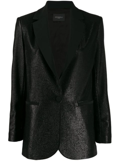 Shop Antonelli Metallic Shimmer Blazer In Black