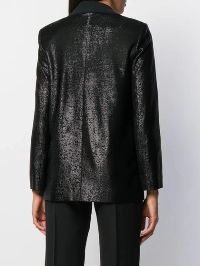 Shop Antonelli Metallic Shimmer Blazer In Black