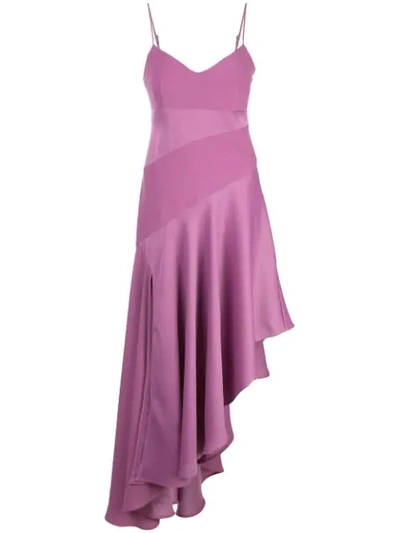 Shop Nicholas Asymmetric Midi Dress In Purple