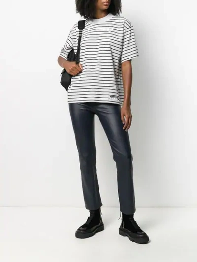 Shop Alexander Wang T Two Tone Striped T In Grey