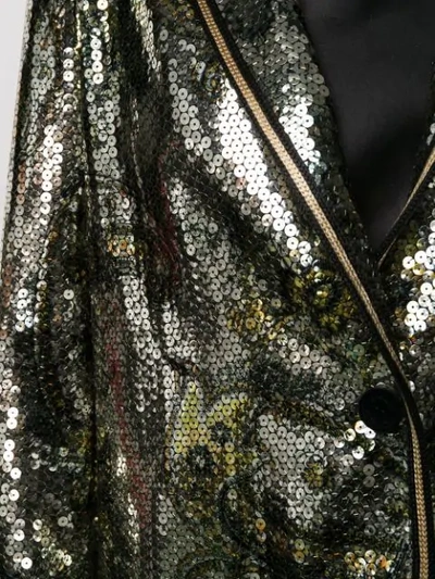 Shop Etro Sequin Embellished Blazer In Gold