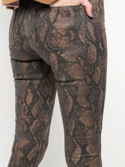 Shop Paige Hoxton Snake-skin Print Jeans In Brown