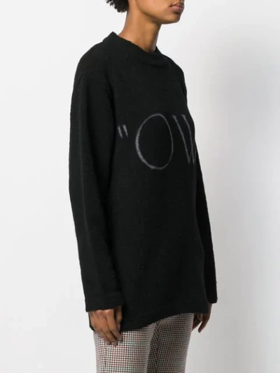 Shop Off-white Logo Ribbed Crew Neck Jumper In Black