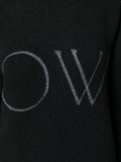 Shop Off-white Logo Ribbed Crew Neck Jumper In Black