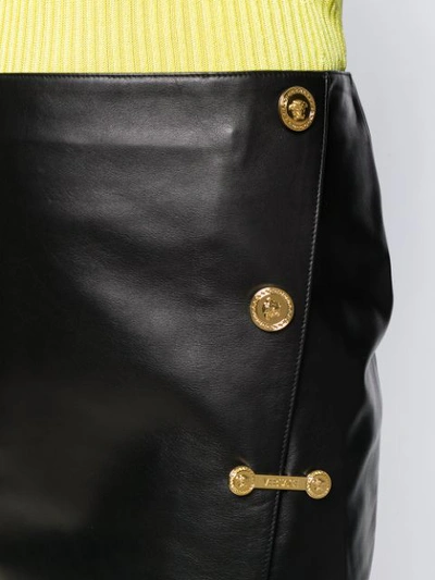 Shop Versace Medusa Details Midi Skirt In Black