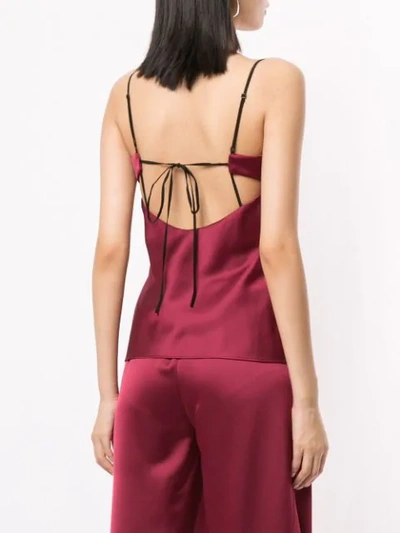 Shop Christopher Esber Tie Back Textured Camisole In Red