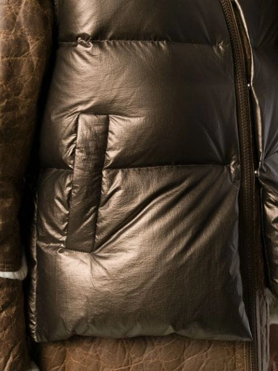 Shop Nicole Benisti Hybrid Padded Coat In Brown