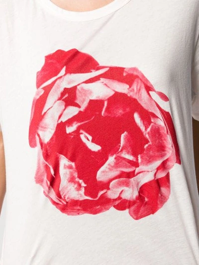 Shop Ann Demeulemeester Rose Print T-shirt In Pink