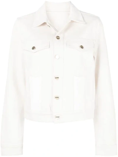 Shop Dion Lee Panelled Denim Jacket In White