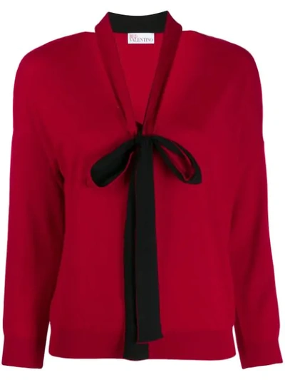 Shop Red Valentino Bow-detailed Jumper In Red