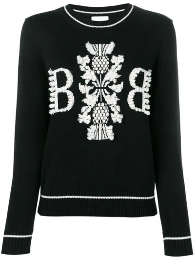 Shop Barrie Logo Embroidered Sweater In Black