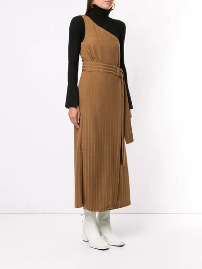Shop Muller Of Yoshiokubo One-shoulder Dress In Brown