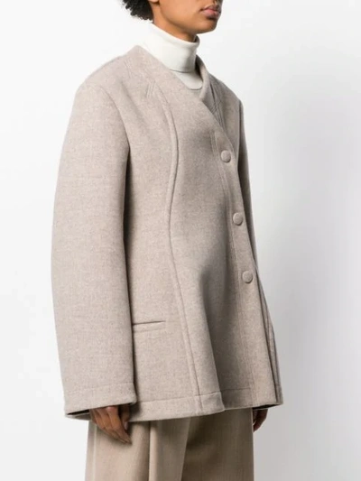 Shop Jil Sander Wrap Short Coat In 058 Light Pastel G