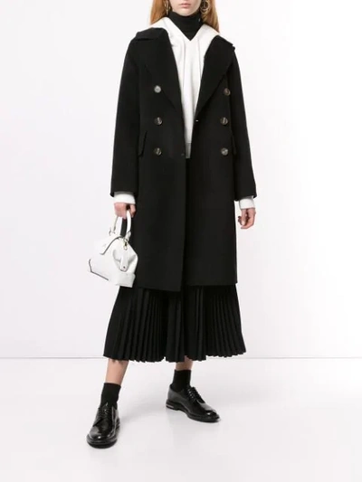 Shop Ck Calvin Klein Doppelreihiger Mantel In Black