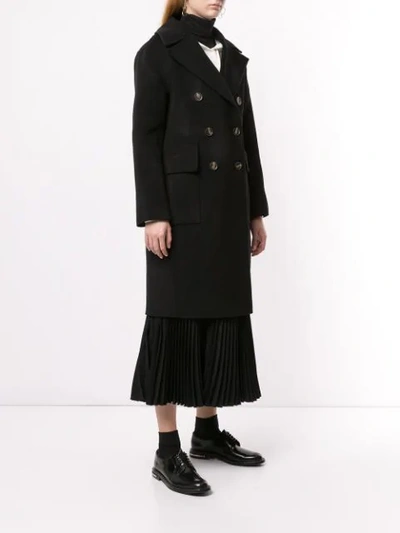 Shop Ck Calvin Klein Doppelreihiger Mantel In Black