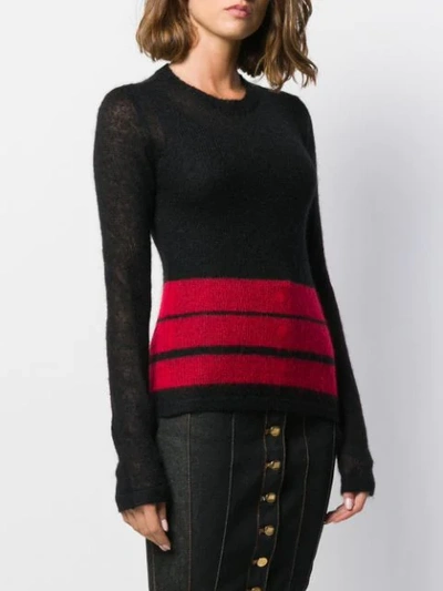 Pre-owned Jean Paul Gaultier 1990s Striped Jumper In Black