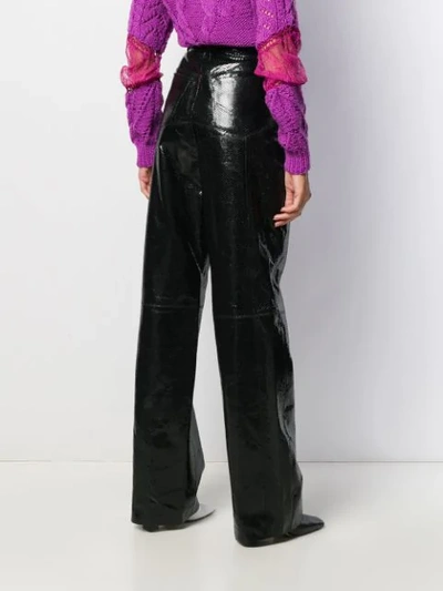 Shop Almaz Snakeskin Effect Trousers In Black