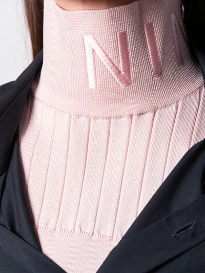 Shop Nina Ricci Turtle Neck Top In Pink