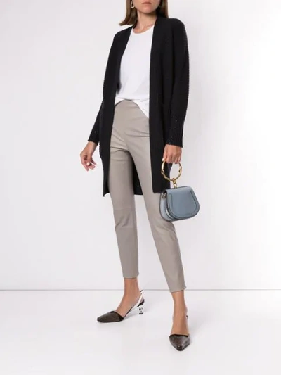 Shop Lorena Antoniazzi Faux-leather Skinny Trousers In Neutrals