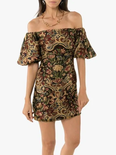 Shop Etro Tapestry Embroidered Mini Dress In Multicoloured