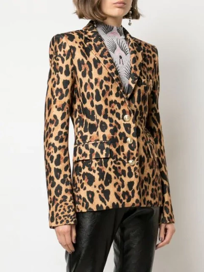 Shop Paco Rabanne Single-breasted Leopard Blazer In Gold