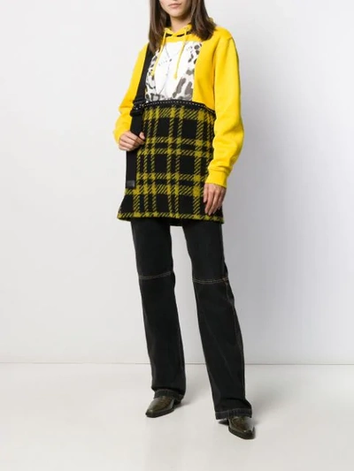 Shop Gina Patchwork Print Hoodie In Yellow