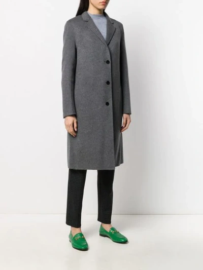 Shop Theory Single Breasted Coat In Grey