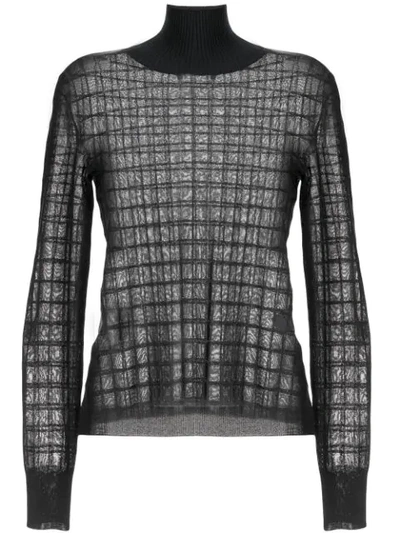 Shop Chloé Geometric Knitted Top In Black