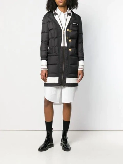 Shop Thom Browne Tuxedo-style Hooded Coat In Black