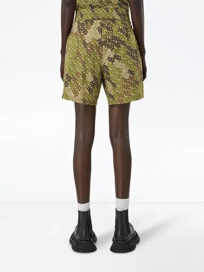 Shop Burberry Monogram Print Shorts In Green