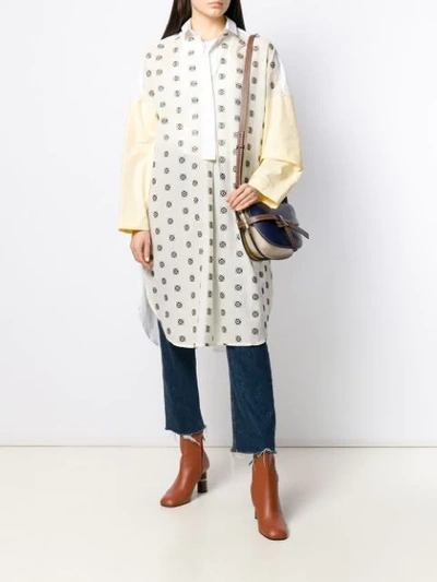 LOEWE BRODERIE ANGLAISE ANAGRAM PRINT OVERSIZED SHIRT - 黄色