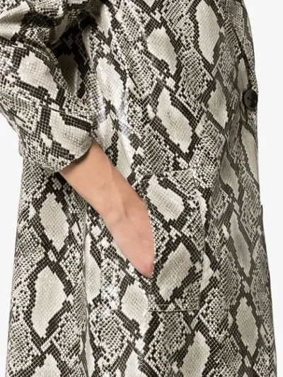 Shop Stand Studio Mollie Snake-print Faux Leather Coat In Neutrals