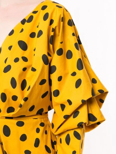 Shop Romance Was Born Cheetah Minx Blouse In Yellow