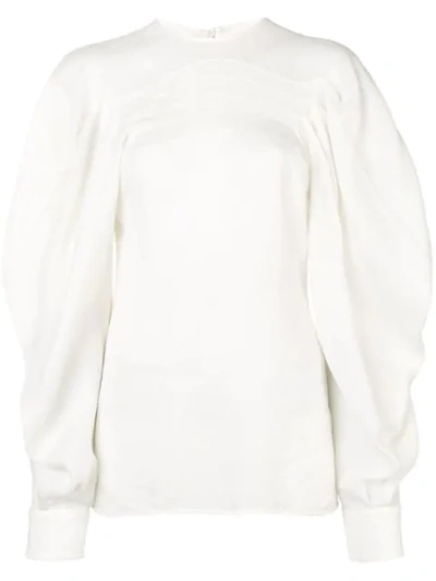 Shop Victoria Beckham Pleated Blouse In White