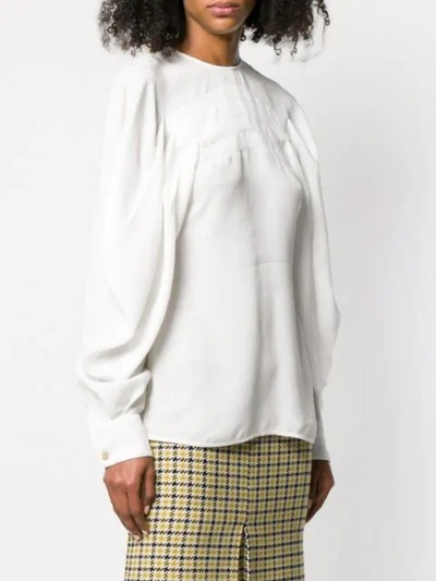 Shop Victoria Beckham Pleated Blouse In White