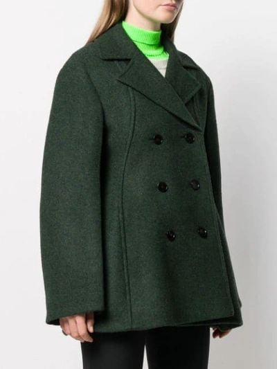 Shop Jil Sander Double-breasted Coat In Green