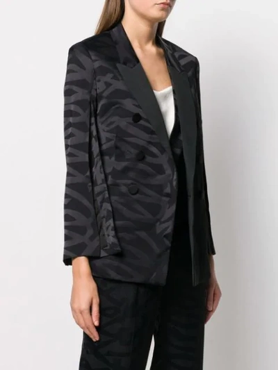 Shop Neil Barrett Double-breasted Abstract Print Blazer In Black
