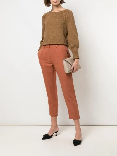 HIGH-WAISTED TAPERED TROUSERS