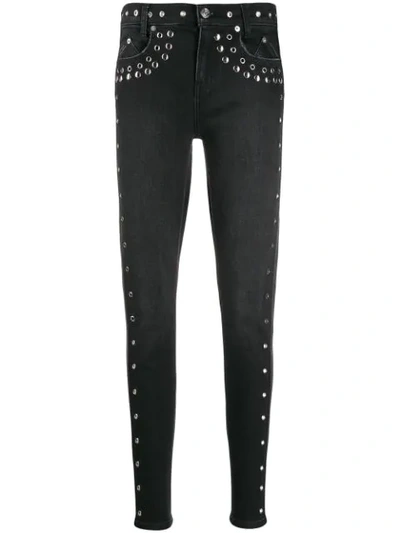 STUDDED HIGH-RISE SKINNY JEANS