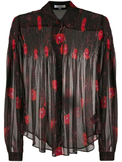 Shop Equipment Jaslyn Floral-print Silk Shirt In Black