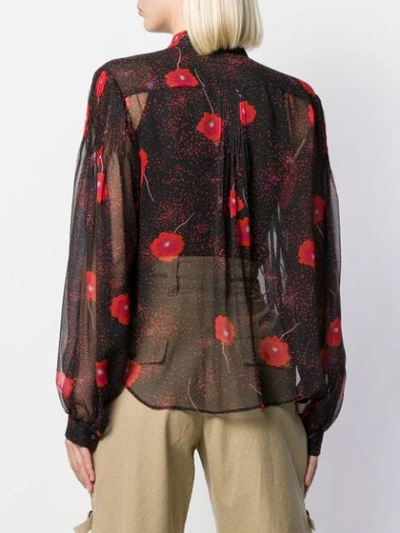 Shop Equipment Jaslyn Floral-print Silk Shirt In Black