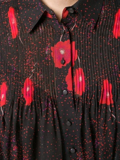 Shop Equipment Jaslyn Floral-print Silk Shirt In Black