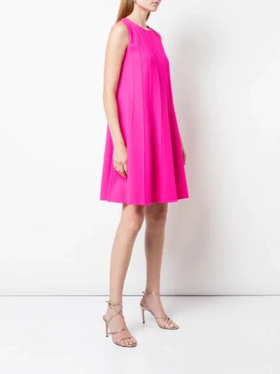 Shop Oscar De La Renta Pleated Dress In Pink