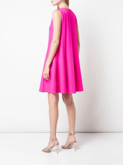 Shop Oscar De La Renta Pleated Dress In Pink