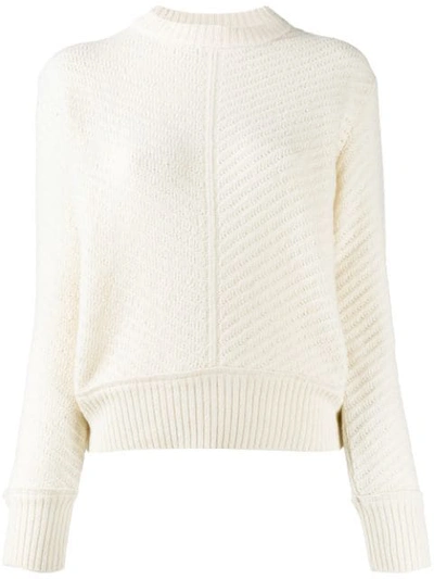 Shop Apc Mock Neck Textured-knit Jumper In White